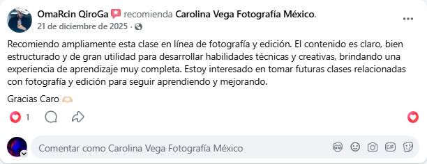 Testimonio de alumna del curso de fotografía
